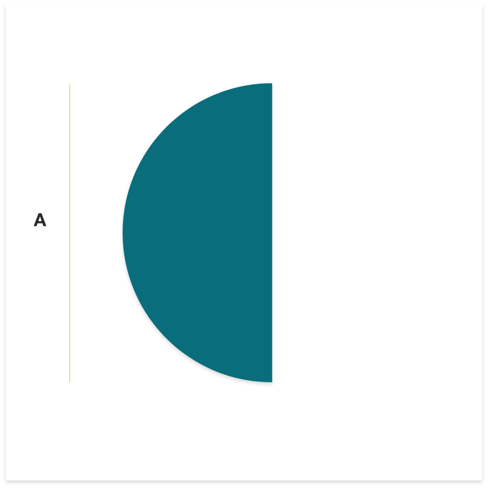 Plaque sur mesure Laiton forme demi-rond