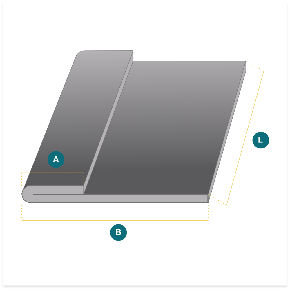 Pliage bord rabattus en acier corten